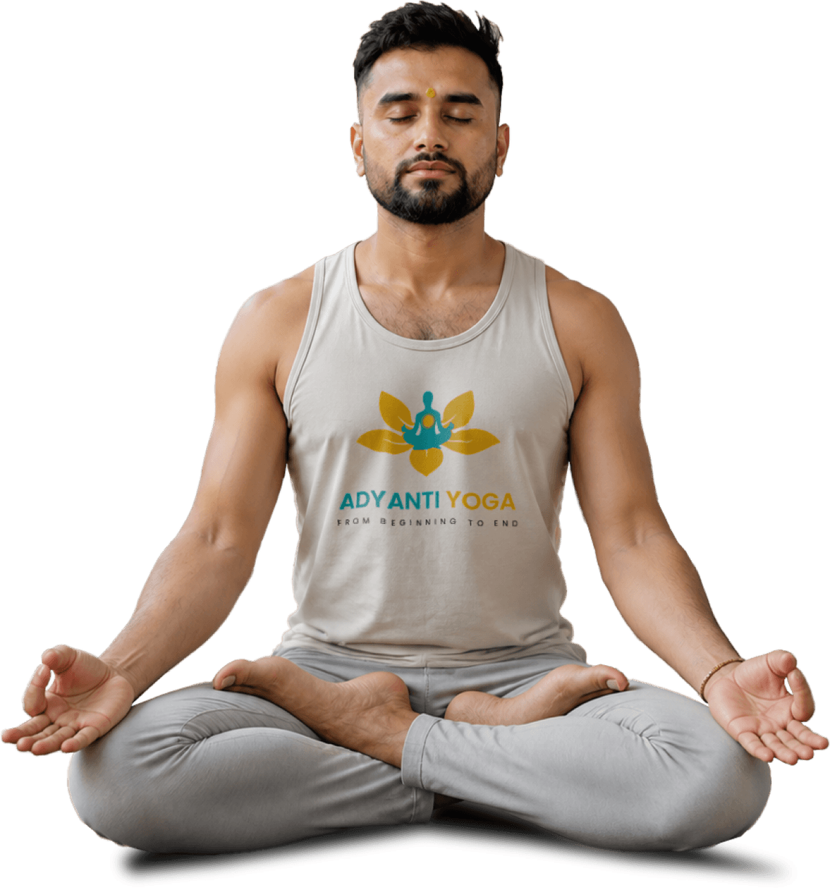 Yoga instructor seated in meditation
